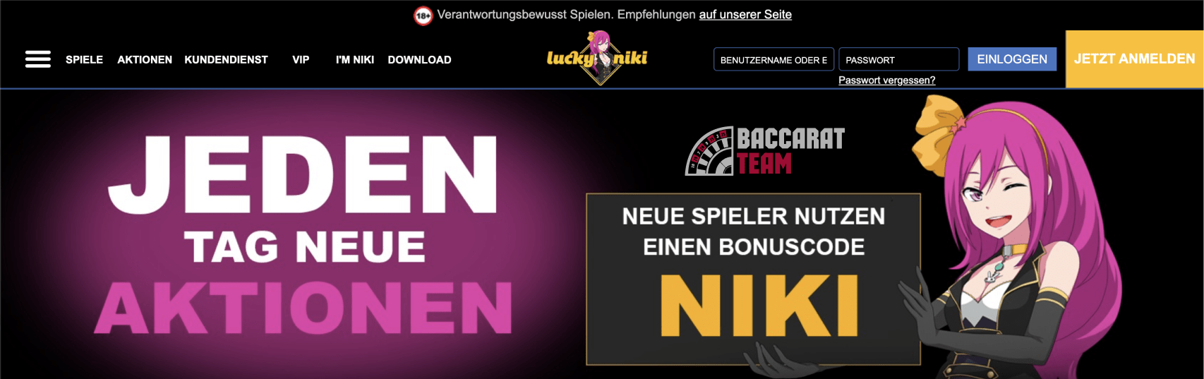 LuckyNiki Casino Bewertung Bild